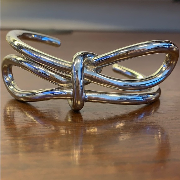 Balenciaga bow tie bracelet silver Great Condition - Picture 1 of 7
